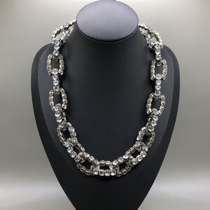 J.crew rhinestone chunky chain links dressy trendy statement necklace.